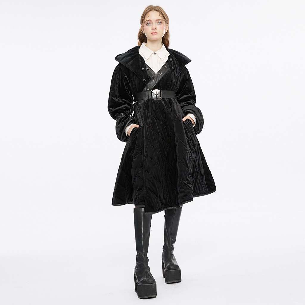 glareshop 쥢åסFJX885-B2Wayադ٥٥åȥץ꡼ĥåȥ󥳡  ǥ |  å 奢 V ⡼ɷ   [PUNK RAVE] Gothic Winter Warm Hooded Jacket with Detachable Belt