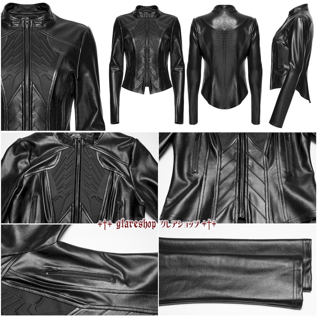 ������ڤ��glareshop ���쥢����åס�XS-4XL��JXA045-B�������С��ѥ� �����ե��å� PU�쥶�����㥱�å� �饤������ �� �֥�å� ��ǥ����� | �������奢��� V�� �⡼�ɷ� �����ץ� ���ơ��� ���� �� [PUNK RAVE] Cyberpunk Slim Fit PU Leather Jacket