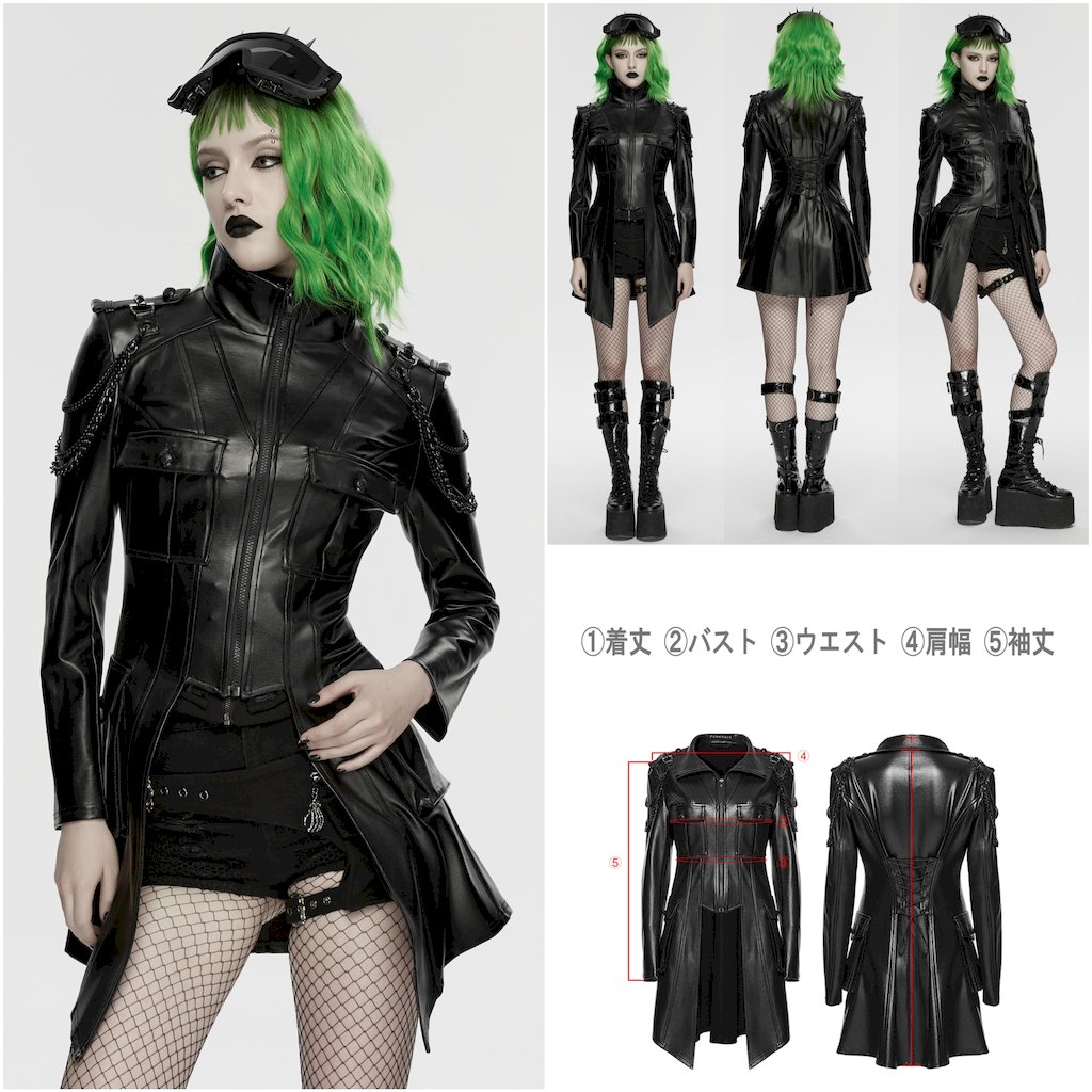 glareshop ���쥢����åס�XS-4XL��JXA047-B���ѥ󥯥᥿���������PU�쥶�����㥱�å� �� �֥�å� ��ǥ����� | �������奢��� V�� �⡼�ɷ� �����ץ� ���ơ��� ���� �� [PUNK RAVE] Punk Metal Chain PU Leather Jacket