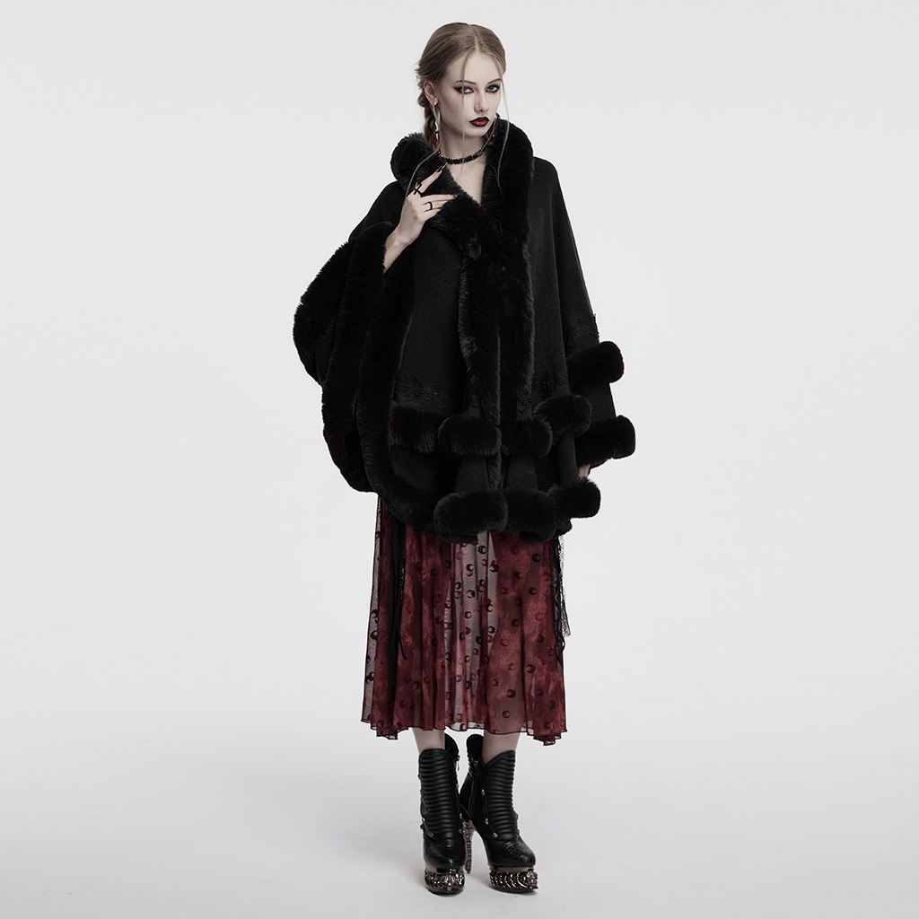 glareshop ���쥢����åס�F��JX991-B�������å���ȥ��ա����դ��ե����ޥ�� ���硼�Ⱦ� �� �֥�å� ��ǥ����� | ��� | �ǲİ��� ����� �������奢��� ����Ū ���� �� [PUNK RAVE] Gothic fur cloak