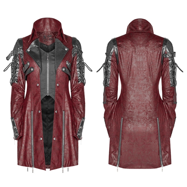 glareshop ���쥢����åס�XS-5XL��JX111-R+���ѥ� ���㥱�å� �ߥɥ�� �ͥ����� �졼�����å� �ߥ꥿�꡼���㥱�å� �졼�����å� ���� �� ��å� �֡߹� ��ǥ����� | �ѥ� ���å� �ե��å���� �������奢��� V�� ���ơ��� ���� �� [PUNK RAVE] Gothic Punk Coat