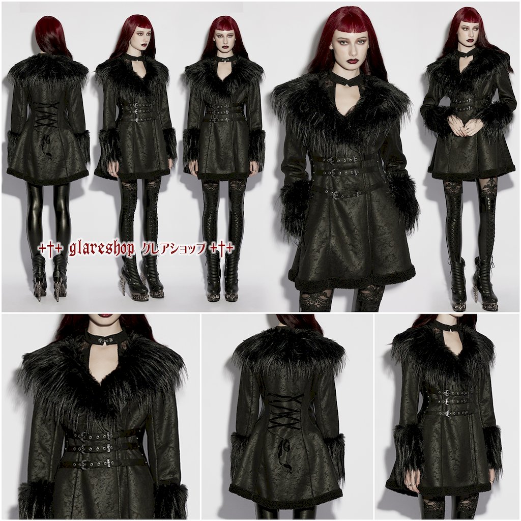 ������ڤ��glareshop ���쥢����åס�XS-4XL��JXA012-B�������å��ߥ��ȥ��ɥ��㡼�ޥ�ե������ե��������� �� �֥�å� ��ǥ����� | �������奢��� V�� �⡼�ɷ� ���ơ��� ���� �� [PUNK RAVE] Gothic Plush Collar Warm Winter Jacquard Coat