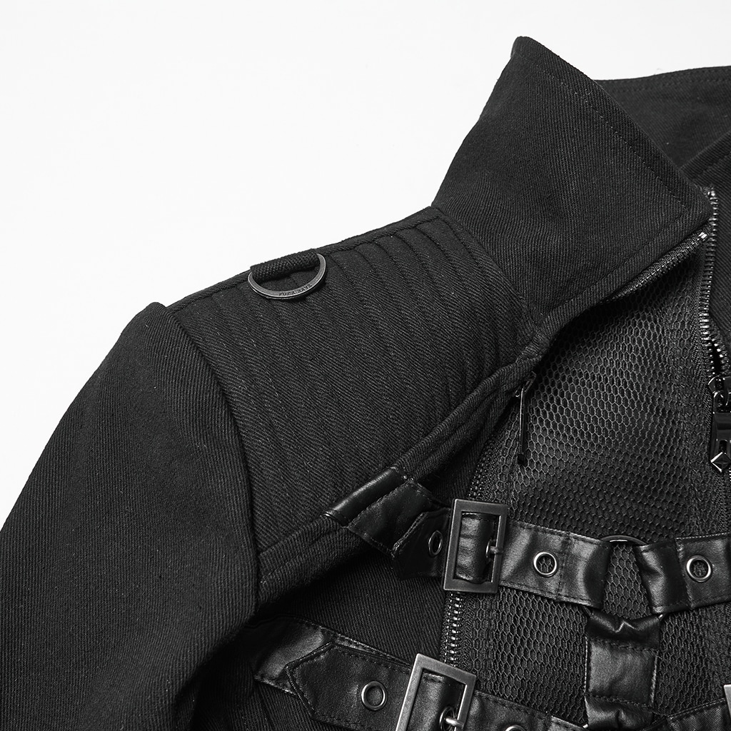 glareshop ���쥢����åס�XS-4XL��JXA013-B���ѥ󥯥��֥른�åѡ�������ȥ󥳡��� �� �֥�å� ��ǥ����� | ����� �������奢��� �⡼�ɷ� [PUNK RAVE] Punk Double-Zipper Skeleton Coat