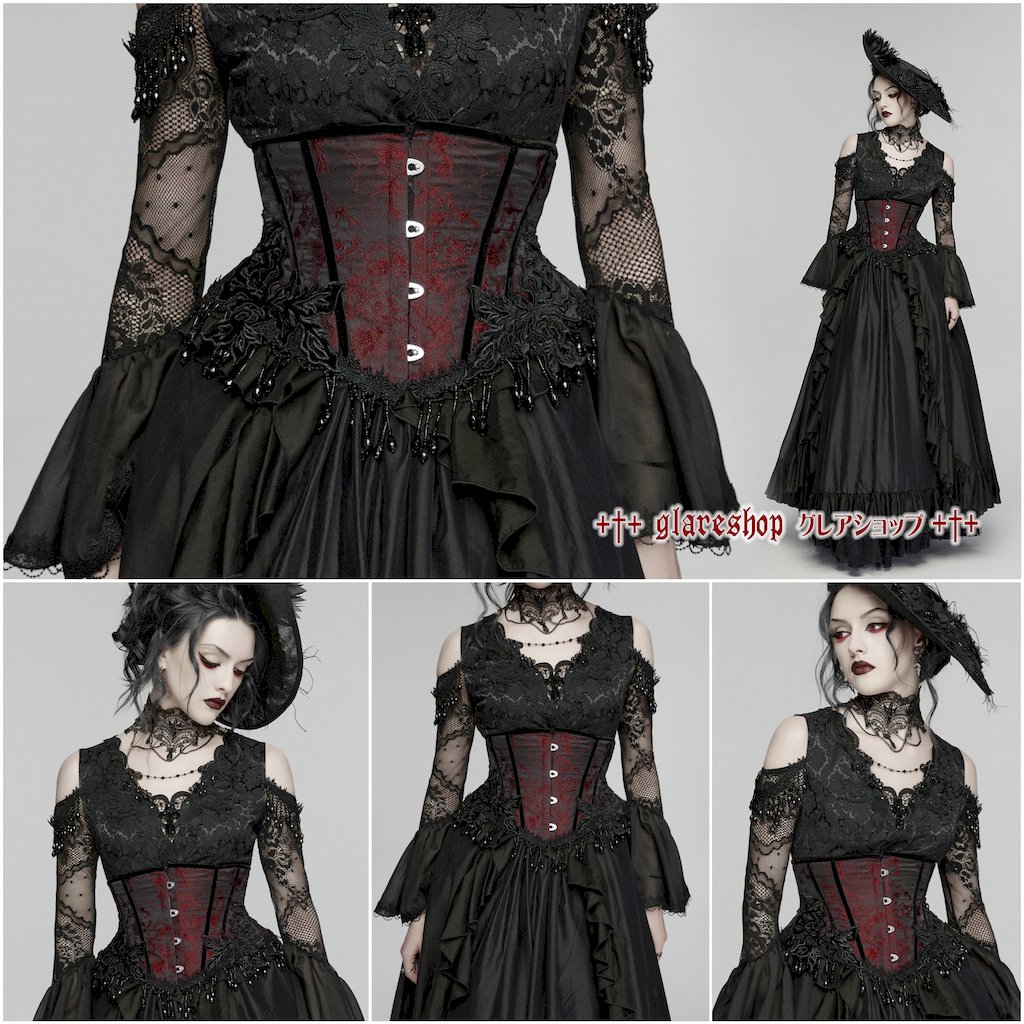 glareshop ���쥢����åס�S/L/2XL��KX710-R�������å��������ӡ������å��륳�륻�åȥ������ȥХ�� ������ ��ǥ����� | �������奢��� V�� ���ơ��� ���� [PUNK RAVE] Gothic Rose Bead Tassel Corset Waistband