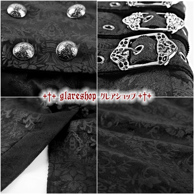 glareshop 쥢åסM.S-M.5XLKX155-B ٥ ߥɥ ²Ĵ ޥ   ֥å  | åեå 奢 V [PUNK RAVE] Gothic vest in the tailcoat style