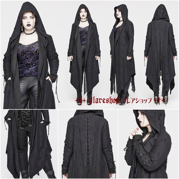 glareshop 쥢åסL-5XLJX852-B+ åѥ쥤䡼󥰥 ադǥ  ǥ | ѥ 奢 V ⡼ɷ ץ ơ   [PUNK RAVE] Goth decadent layered long coat