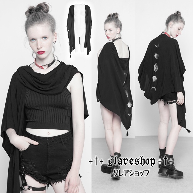 glareshop 쥢åסFJX517-B⡼ɷ 硼 ȡ ࡼեΥץ åȥ  ֥å ǥ |  奢  å եå V   [PUNK RAVE] Printing Concave Shape Multi-use Shawl suntan-proof wear