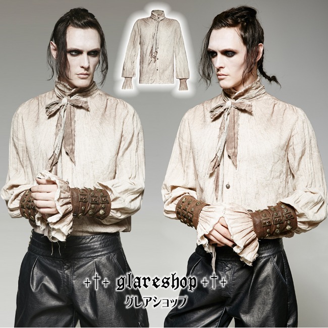 glareshop 쥢åסM.S-M.5XLTX418-Wѥ󥯥᡼ùͥդ ١/եۥ磻  |  եå 奢 V ⡼ɷ ץ ơ   [PUNK RAVE] Steampunk Tie Shirt