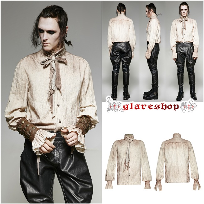 glareshop 쥢åסM.S-M.5XLTX418-Wѥ󥯥᡼ùͥդ ١/եۥ磻  |  եå 奢 V ⡼ɷ ץ ơ   [PUNK RAVE] Steampunk Tie Shirt