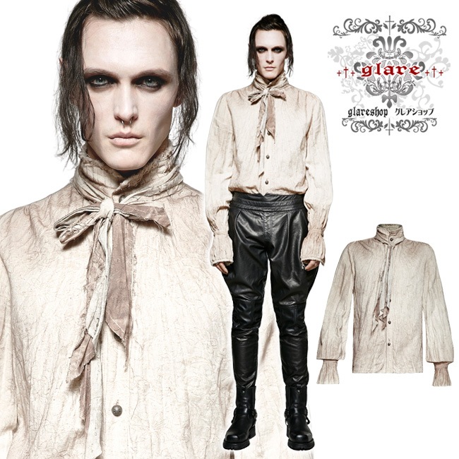 glareshop 쥢åסM.S-M.5XLTX418-Wѥ󥯥᡼ùͥդ ١/եۥ磻  |  եå 奢 V ⡼ɷ ץ ơ   [PUNK RAVE] Steampunk Tie Shirt