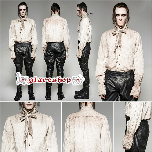 glareshop 쥢åסM.S-M.5XLTX418-Wѥ󥯥᡼ùͥդ ١/եۥ磻  |  եå 奢 V ⡼ɷ ץ ơ   [PUNK RAVE] Steampunk Tie Shirt