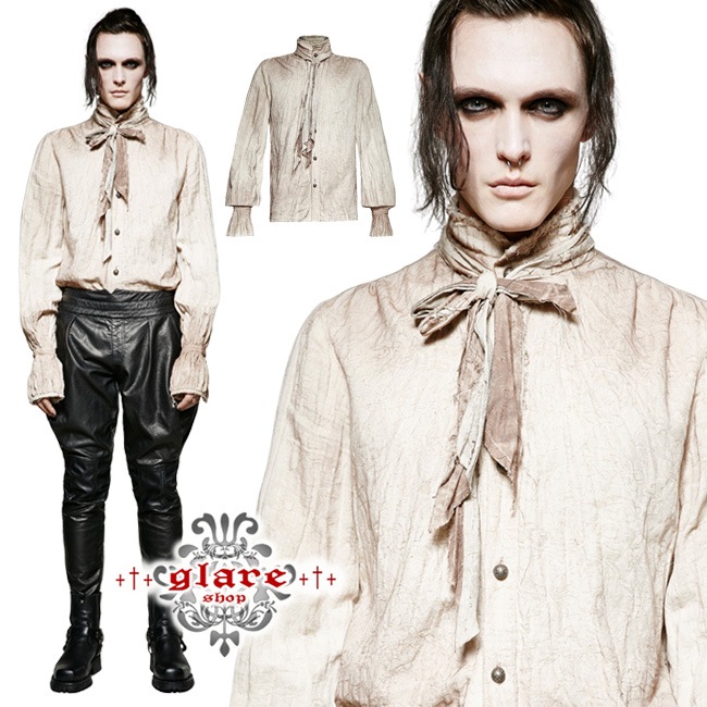 glareshop 쥢åסM.S-M.5XLTX418-Wѥ󥯥᡼ùͥդ ١/եۥ磻  |  եå 奢 V ⡼ɷ ץ ơ   [PUNK RAVE] Steampunk Tie Shirt