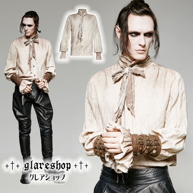 glareshop 쥢åסM.S-M.5XLTX418-Wѥ󥯥᡼ùͥդ ١/եۥ磻  |  եå 奢 V ⡼ɷ ץ ơ   [PUNK RAVE] Steampunk Tie Shirt