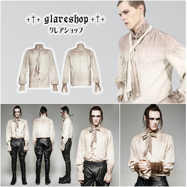 glareshop 쥢åסM.S-M.5XLTX418-Wѥ󥯥᡼ùͥդ ١/եۥ磻  |  եå 奢 V ⡼ɷ ץ ơ   [PUNK RAVE] Steampunk Tie Shirt