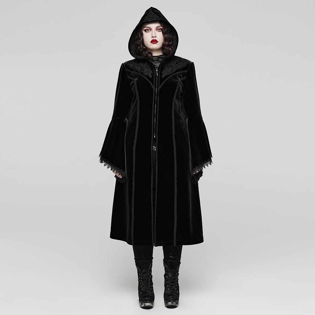 glareshop 쥢åסL-5XLJX855-B+  󥰾 å㥹ʸǥ&졼٥٥å  ֥å ǥ |  奢 V ⡼ɷ ץ ơ   [PUNK RAVE] Goth Gorgeous Velvet Coat