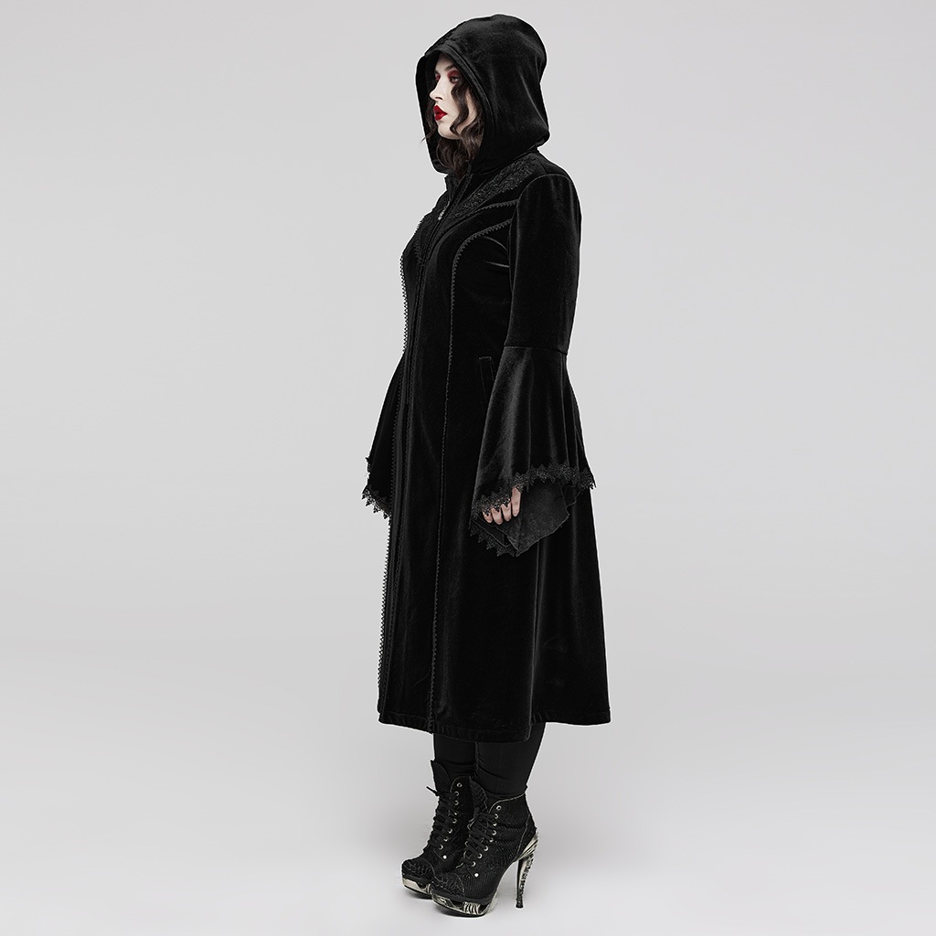 glareshop 쥢åסL-5XLJX855-B+  󥰾 å㥹ʸǥ&졼٥٥å  ֥å ǥ |  奢 V ⡼ɷ ץ ơ   [PUNK RAVE] Goth Gorgeous Velvet Coat