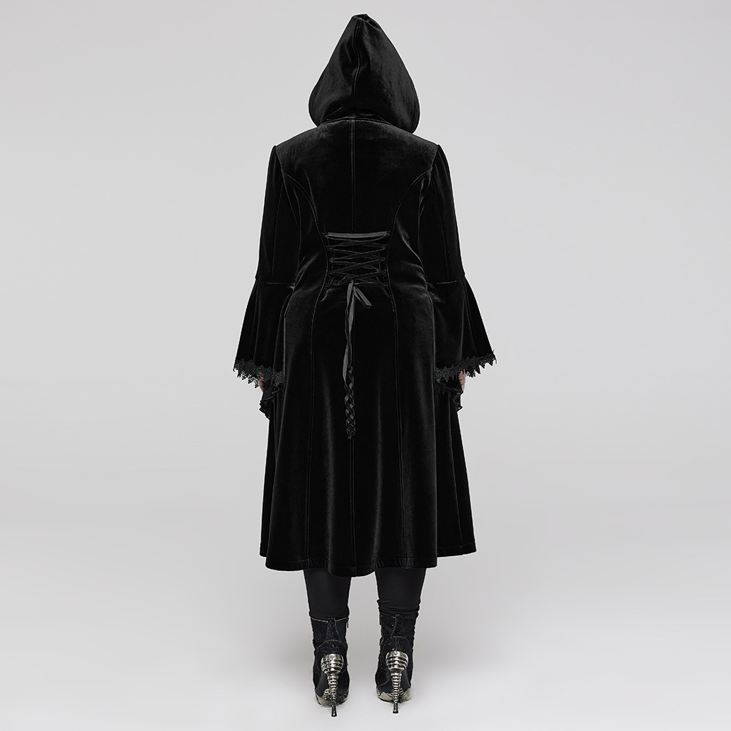 glareshop 쥢åסL-5XLJX855-B+  󥰾 å㥹ʸǥ&졼٥٥å  ֥å ǥ |  奢 V ⡼ɷ ץ ơ   [PUNK RAVE] Goth Gorgeous Velvet Coat