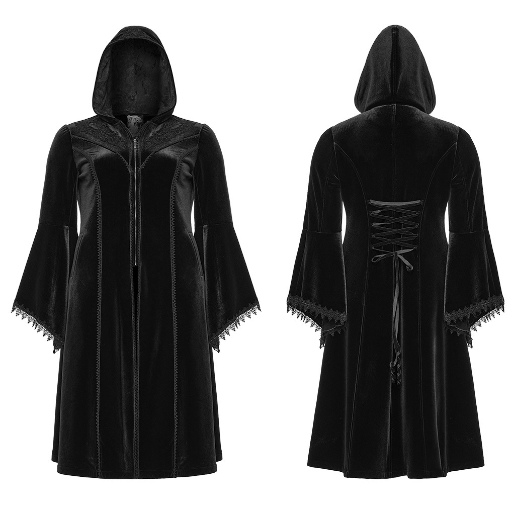 glareshop 쥢åסL-5XLJX855-B+  󥰾 å㥹ʸǥ&졼٥٥å  ֥å ǥ |  奢 V ⡼ɷ ץ ơ   [PUNK RAVE] Goth Gorgeous Velvet Coat