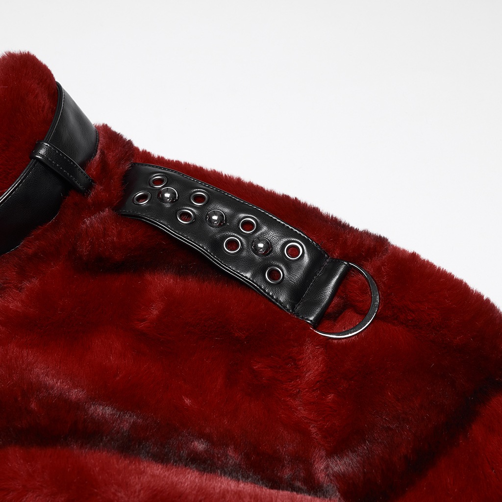 glareshop ���쥢����åס�S/L/2XL��JXA017-R���ѥ󥯥���ȥ饽�եȥե��������� ���硼�Ⱦ� ������ ��ǥ����� | ����� �������奢��� V�� [PUNK RAVE] Punk Ultra-Soft Fur Coat