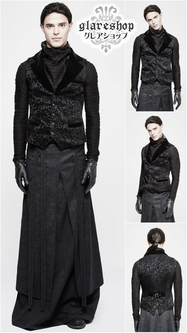 glareshop 쥢åסM.S-M.5XLKX215-Bå٥ 硼Ⱦ ² ޥ ơ㥬ɥ  ֥å  | 奢 V ⡼ɷ ץ ơ   [PUNK RAVE] Steampunk Vintage Jacquard Vest/Waistcoat