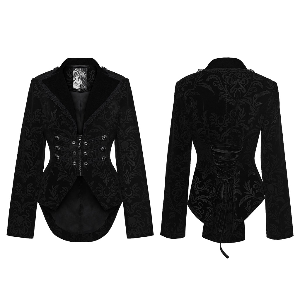 glareshop ���쥢����åס�XS-4XL��JXA019-B�������å�������ơ����ץ��ȥ٥�٥åȥ����� ���硼�Ⱦ� �� �֥�å� ��ǥ����� | ����� �������奢��� V�� �⡼�ɷ� [PUNK RAVE] Gothic Vintage Print Velvet Coat