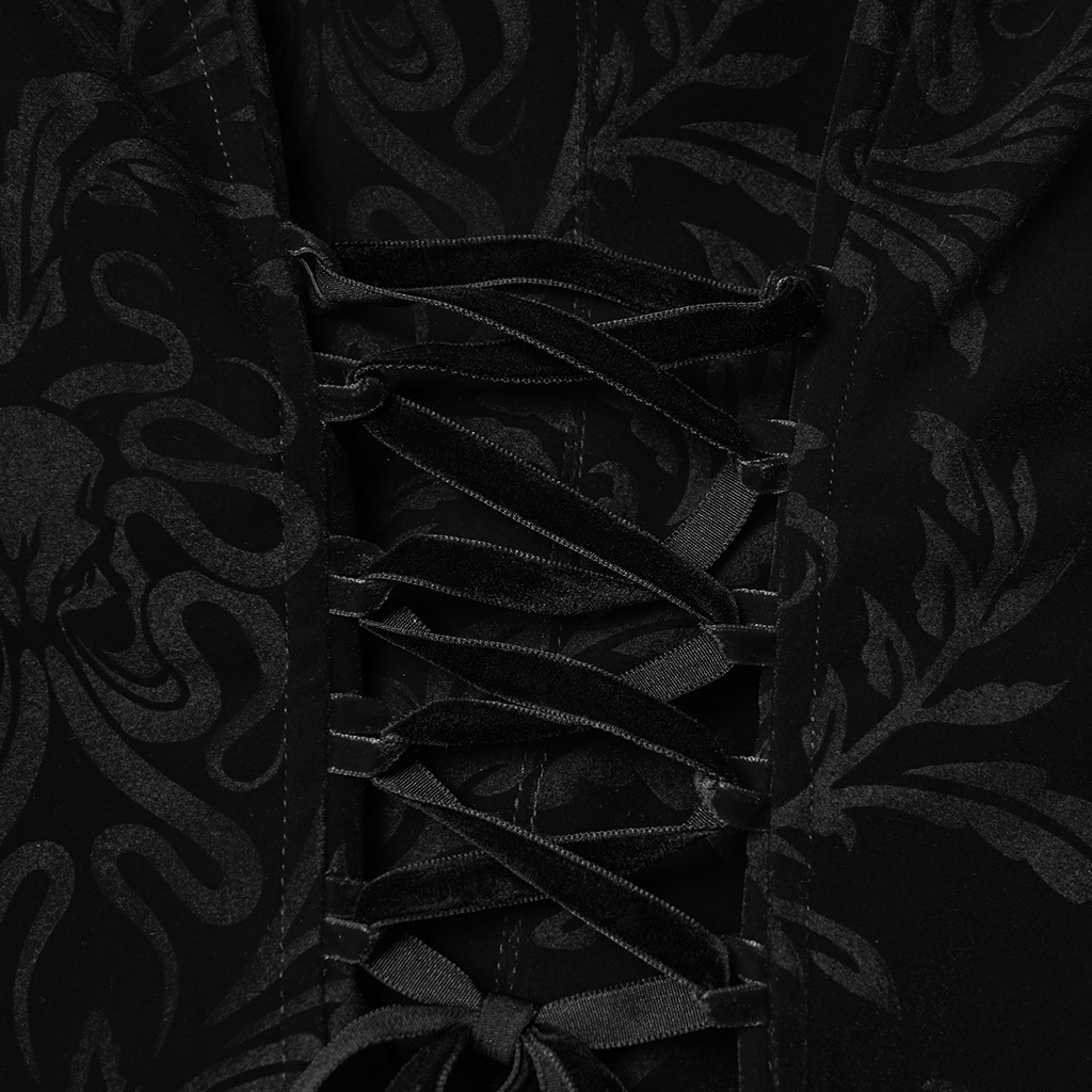 glareshop ���쥢����åס�XS-4XL��JXA019-B�������å�������ơ����ץ��ȥ٥�٥åȥ����� ���硼�Ⱦ� �� �֥�å� ��ǥ����� | ����� �������奢��� V�� �⡼�ɷ� [PUNK RAVE] Gothic Vintage Print Velvet Coat