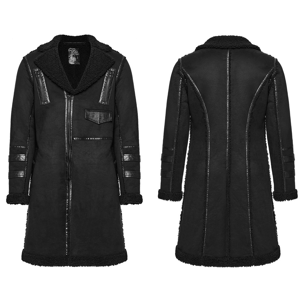 glareshop ���쥢����åס�M.S-M.5XL��JXA034-B�������å���եѥ󥯥������ȥ꡼�ץ�å��奸�㥱�å� �� �֥�å� ��� | �������奢��� V�� �����ץ� ���ơ��� [PUNK RAVE] Gothic Rough Punk Asymmetric Plush Jacket