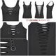 glareshop 쥢åסM/2XLKX077-Bѥ ǲİ ꤢ 󥯥ȥå  ֥å ǥ | å V ɷ ¤ߥ  Ź եå ϥ⡼ɷ  [PUNK RAVE] Gothic Punk Tank topwith Broken-hole