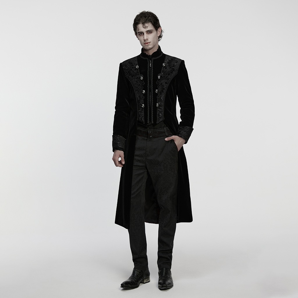 glareshop ���쥢����åס�M.S-M.5XL��JXA038-B�������å��ѥ쥹�ɽ��٥�٥åȥѡ��ƥ��������� �� �֥�å� ��� | �����å� �»� �������奢��� V�� �⡼�ɷ� ���ơ��� ���� [PUNK RAVE] Gothic Palace Embroidery Velvet Party Coat