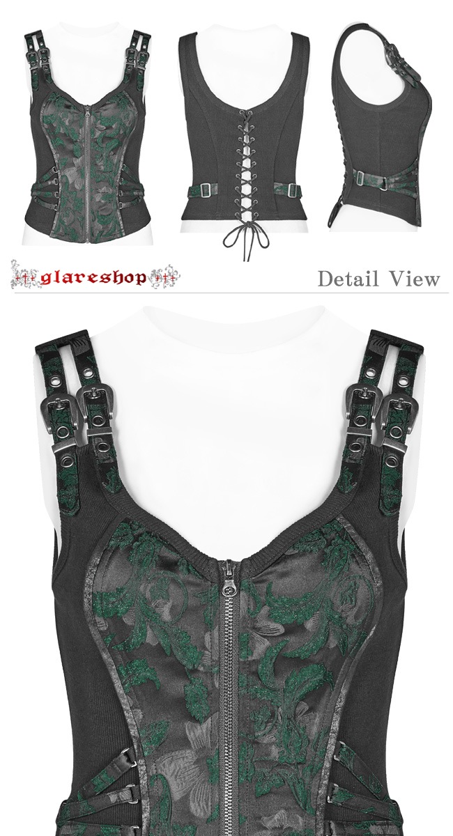 glareshop 쥢åסS/L/2XL/4XLKX311-N 㥬ɥ٥ 硼Ⱦ å ѥ 륻åȥ٥ ꡼ߥ֥å ǥ |  奢 V ⡼ɷ ץ ơ   [PUNK RAVE] SteamPunk Jacquard Vest
