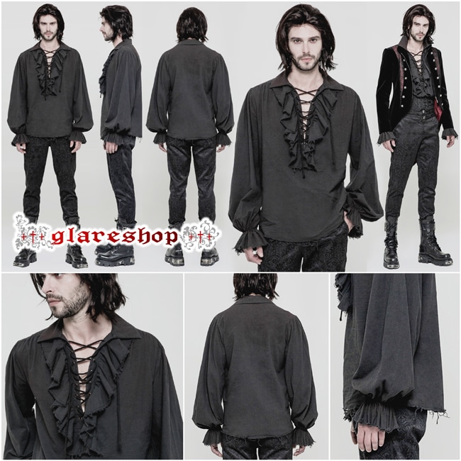 glareshop ���쥢����åס�M.M/M.XL/M.3XL��TX584-B���������� �������� �ѥ� ������ơ��� �ե�� �ѥ��졼�ĥ֥饦�� �� ��� | �������奢��� V�� �⡼�ɷ� �����ץ� ���ơ��� ���� �� [PUNK RAVE] Iovry Steampunk Long Sleeve Shirt