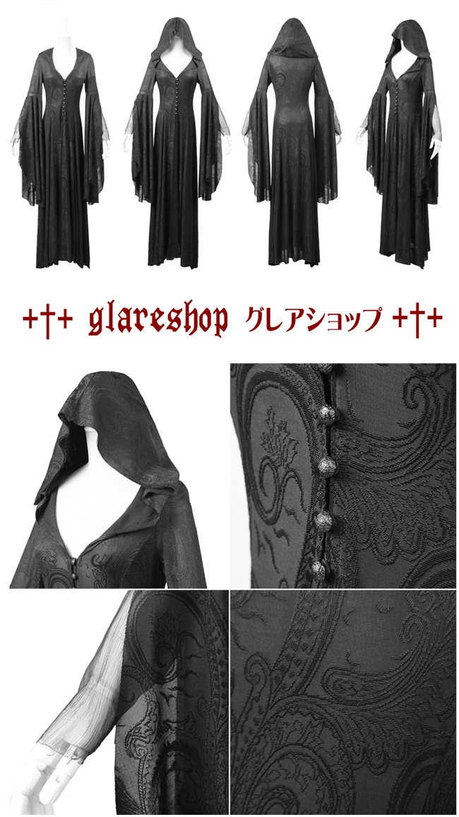  | glareshop 쥢åסS/L/2XLJX198 å ադ  ǥ ԡ  ǥ | եå 奢 V ⡼ɷ ץ ơ   [PUNK RAVE] Gothic High Priestess Hooded Coat