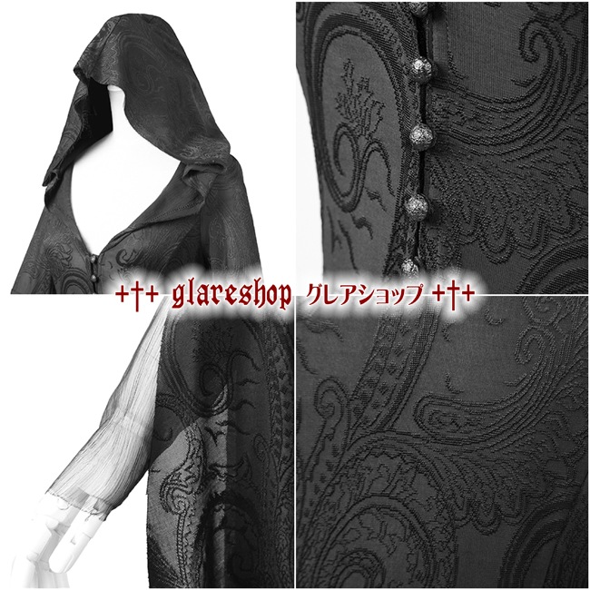  | glareshop 쥢åסS/L/2XLJX198 å ադ  ǥ ԡ  ǥ | եå 奢 V ⡼ɷ ץ ơ   [PUNK RAVE] Gothic High Priestess Hooded Coat