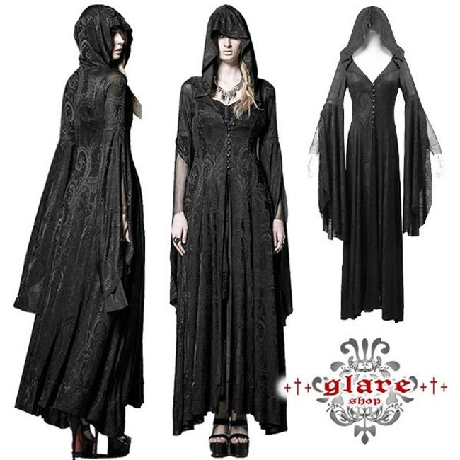 glareshop 쥢åסS/L/2XLJX198-Bå ǥ 󥰾 ադ  ֥å ǥ |  | եå ϥ  奢 V ץ ơ   [PUNK RAVE] Gothic High Priestess Hooded Coat