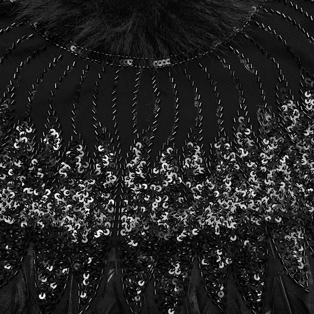 ������ڤ��glareshop ���쥢����åס�M/2XL��JXA023-B�������å����ѥ󥳡���ե��������硼�� �� ��ǥ����� | ����� �������奢��� �⡼�ɷ� ����� [PUNK RAVE] Gothic Sequined Feather Shawl