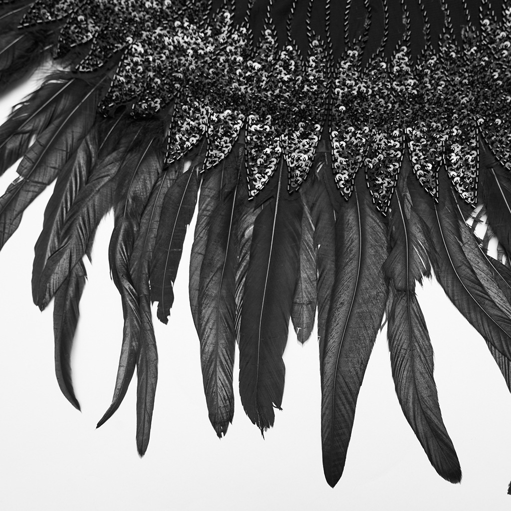 ������ڤ��glareshop ���쥢����åס�M/2XL��JXA023-B�������å����ѥ󥳡���ե��������硼�� �� ��ǥ����� | ����� �������奢��� �⡼�ɷ� ����� [PUNK RAVE] Gothic Sequined Feather Shawl