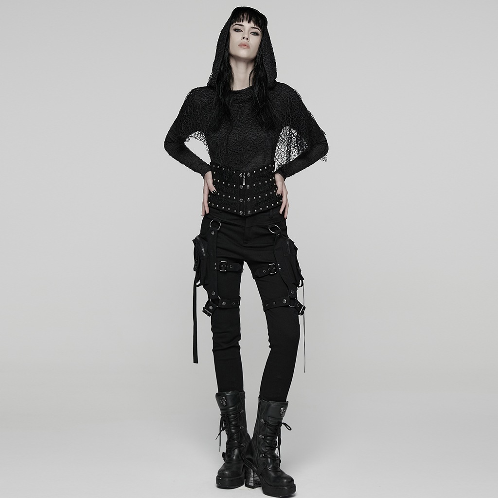 glareshop ���쥢����åס�S/L/2XL��KX660-lady-B���ѥ󥯥᥿���٥åȥ��륻�åȥ������ȥХ�� �������ȥ٥�� �� �֥�å� ��ǥ����� | �������奢��� V�� �����ץ� ���ơ��� [PUNK RAVE] Punk Metal Rivet Underbust Corset Waistband