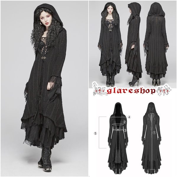 glareshop 쥢åסS/L/2XLJX556-B ǥ 󥰾  ơ륫å  ֥å ǥ |  å 奢 V ⡼ɷ ץ ơ   [PUNK RAVE] Gothic Woolen Cardigan