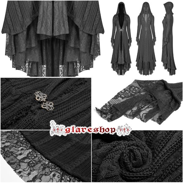 glareshop 쥢åסS/L/2XLJX556-B ǥ 󥰾  ơ륫å  ֥å ǥ |  å 奢 V ⡼ɷ ץ ơ   [PUNK RAVE] Gothic Woolen Cardigan