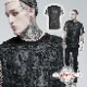 glareshop 쥢åסM.M/M.XL/M.3XLTX1006-B ѥ ᡼ Ǻ Ⱦµ T   | ѥ 奢 V ⡼ɷ ץ ơ   [PUNK RAVE]  Gothic Knitted Broken Holes Short Sleeve T-Shirt