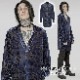 glareshop グレアショップ「M.S-M.5XL」TXA052-K■ゴシック 貴公子 ベルベット ロング丈 シャツ シースルー ブラウス ネビー メンズ | ゴスロリ ゴシック パンク ロック 
