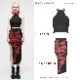 glareshop 쥢åסXS-4XLSX491-R å㥤񤭥󥯥ץȥ   ǥ | 奢 V ⡼ɷ ץ ơ   [PUNK RAVE] Gothic Punk Handwritten Ink Print Asymmetric Long Skirt