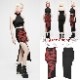 glareshop 쥢åסXS-4XLSX491-R å㥤񤭥󥯥ץȥ   ǥ | 奢 V ⡼ɷ ץ ơ   [PUNK RAVE] Gothic Punk Handwritten Ink Print Asymmetric Long Skirt