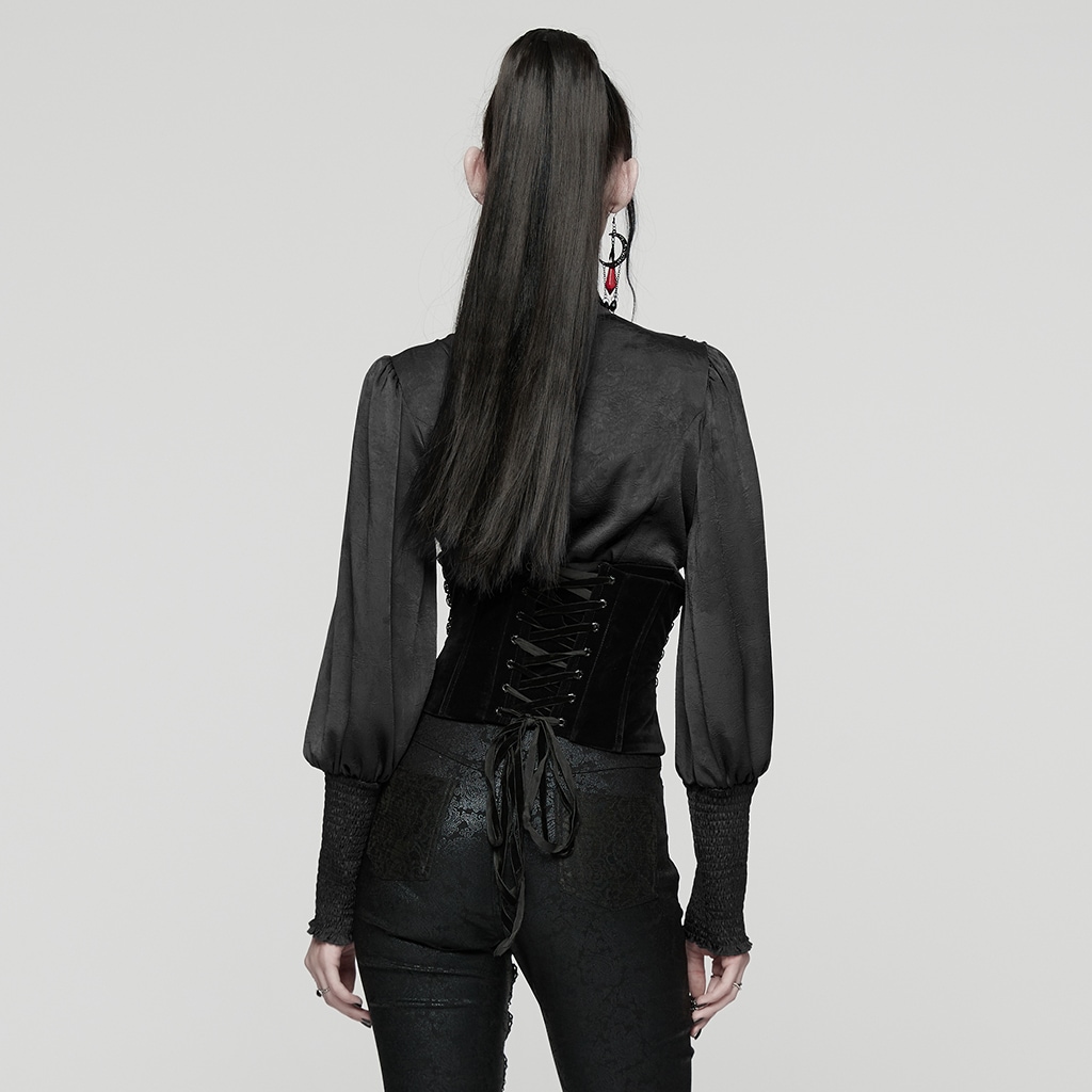glareshop ���쥢����åס�S/L/2XL��KX688-B�������å��������졼�����åץꥱ�٥�٥åȥ��륻�å� �������ȥХ��  �� �֥�å� ��ǥ����� | �������奢��� V�� �����ץ� ���ơ��� [PUNK RAVE] Gothic Rose Lace Applique Velvet Corset Waistband