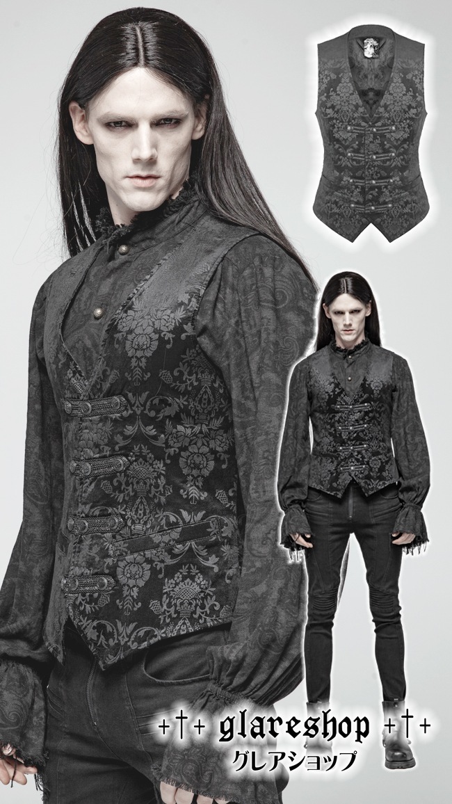 glareshop 쥢åסM.S-M.5XLKX100-B ٥ 硼Ⱦ å եޥ ² ޥ ʥݥ쥪  ֥å  |  åեå 奢 V   [PUNK RAVE] Gothic Vest