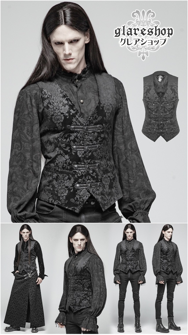 glareshop 쥢åסM.S-M.5XLKX100-B ٥ 硼Ⱦ å եޥ ² ޥ ʥݥ쥪  ֥å  |  åեå 奢 V   [PUNK RAVE] Gothic Vest