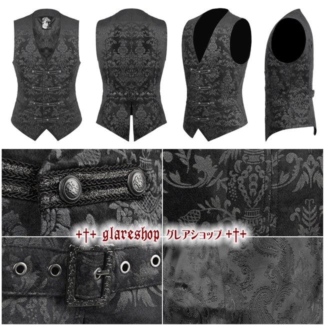 glareshop 쥢åסM.S-M.5XLKX100-B å եޥ ² ޥ ʥݥ쥪 ٥   |  åեå 奢 V   [PUNK RAVE] Gothic Vest