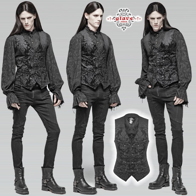glareshop 쥢åסM.S-M.5XLKX100-B ٥ 硼Ⱦ å եޥ ² ޥ ʥݥ쥪  ֥å  |  åեå 奢 V   [PUNK RAVE] Gothic Vest