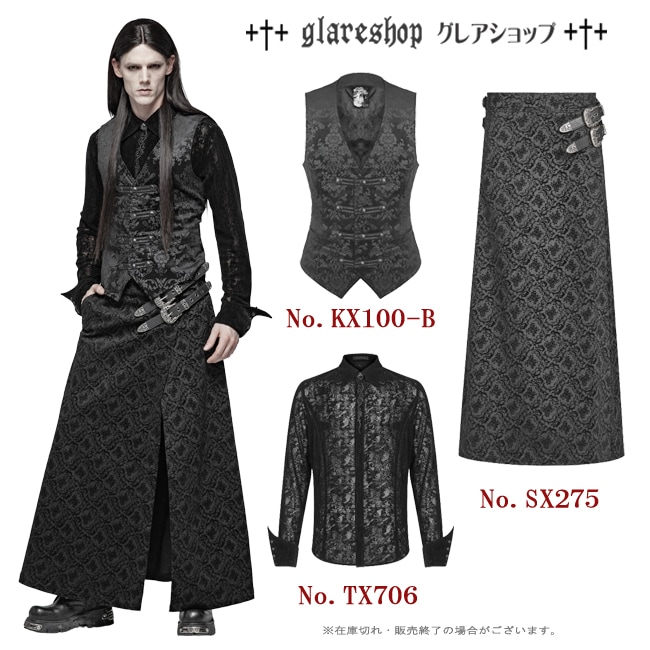 glareshop 쥢åסM.S-M.5XLKX100-B å եޥ ² ޥ ʥݥ쥪 ٥   |  åեå 奢 V   [PUNK RAVE] Gothic Vest