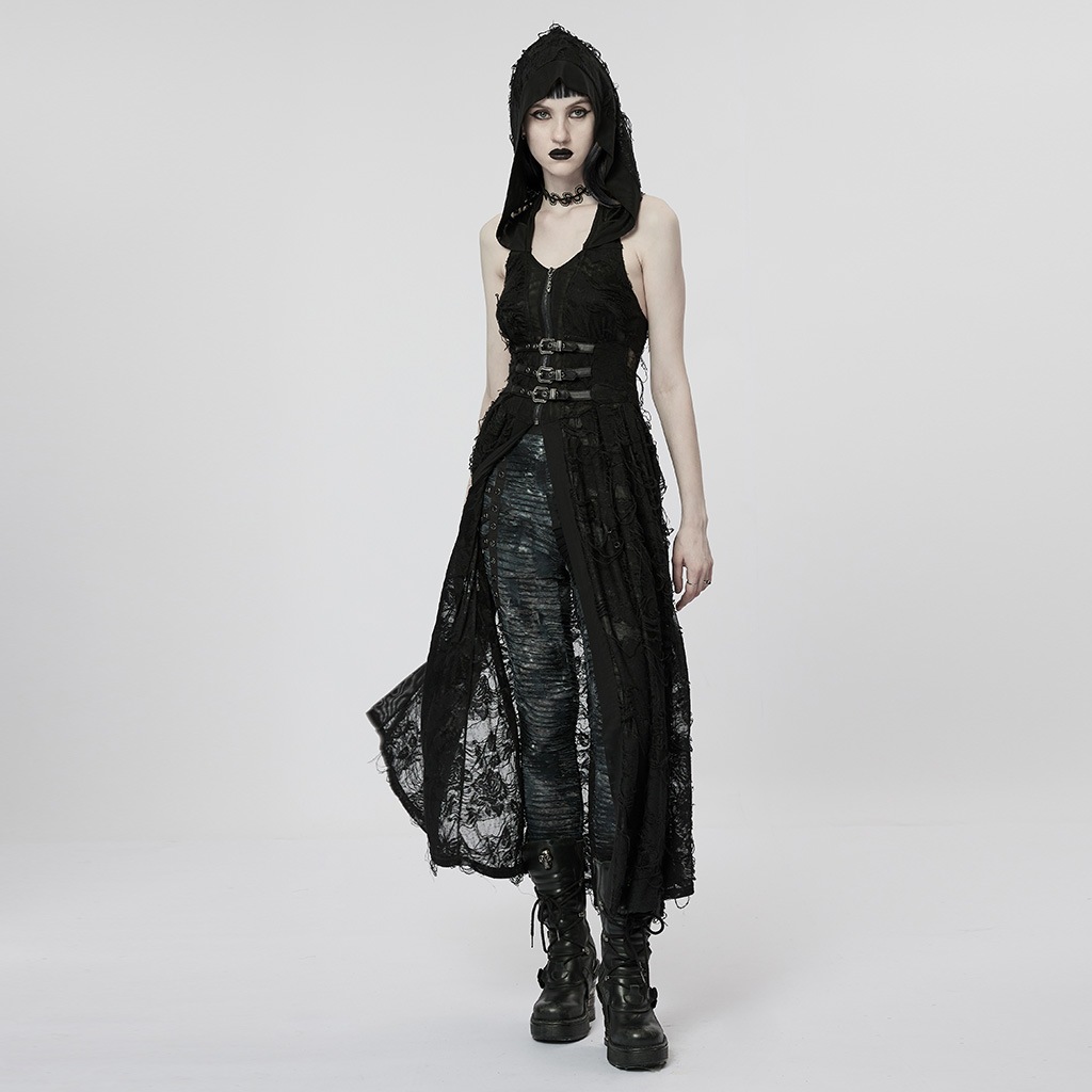 glareshop 쥢åסXS-4XLJX838-B å  ۥ륿ͥå ադ 󥰥ɥ쥹 ݥ 2å  ֥å ǥ |  奢 V ⡼ɷ ץ ơ   [PUNK RAVE] Dark Gothic Knitted Coat